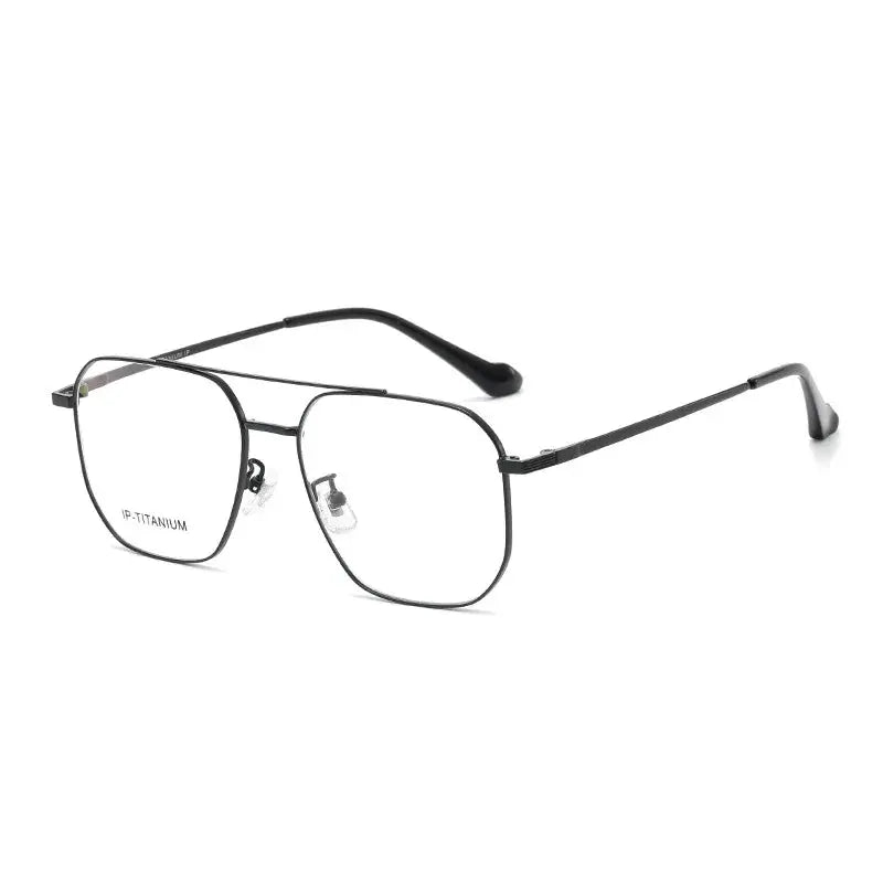 Unisex Square Full Rim Alloy Double Bridge Prescription Glasses 98434 — view 8 | Rx Spectacle