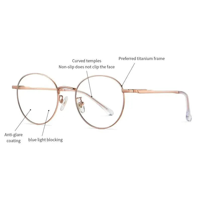 Men's Round Full Rim Titanium Prescription Glasses St6211 — view 7 | Rx Spectacle