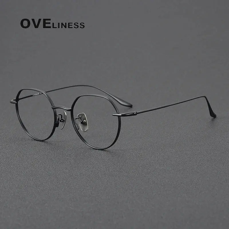 Women's Oval Full Rim Titanium Flat Top Prescription Glasses 369176 — view 6 | Rx Spectacle