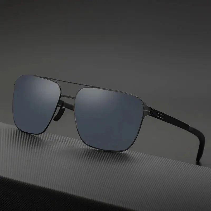 Men's Square Full Rim Stainless Steel Prescription Glasses 491759 — view 1 | Rx Spectacle