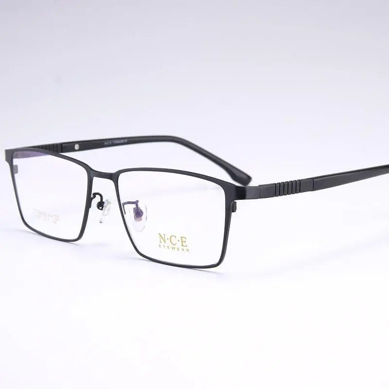 Men's Square Full Rim Titanium Prescription Glasses 5007 — view 2 | Rx Spectacle