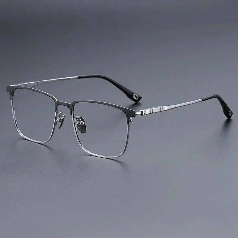 Men's Square Full Rim Titanium Prescription Glasses 670809 — view 5 | Rx Spectacle