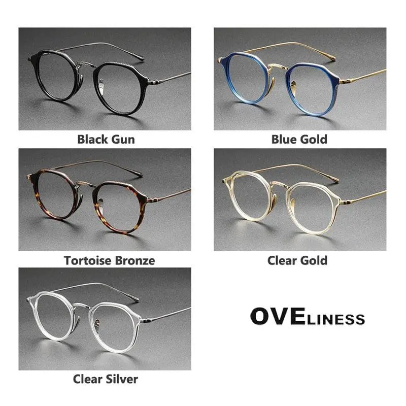 Unisex Square Full Rim Titanium Oversized Prescription Glasses 1113 — view 9 | Rx Spectacle