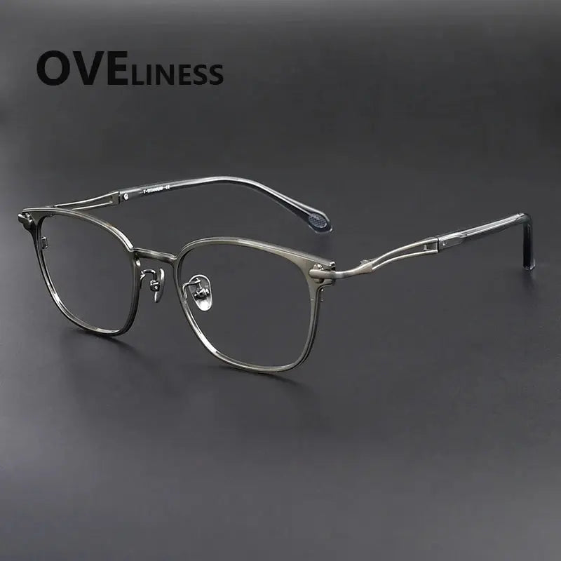 Unisex Square Full Rim Titanium Prescription Glasses 369140 — view 5 | Rx Spectacle