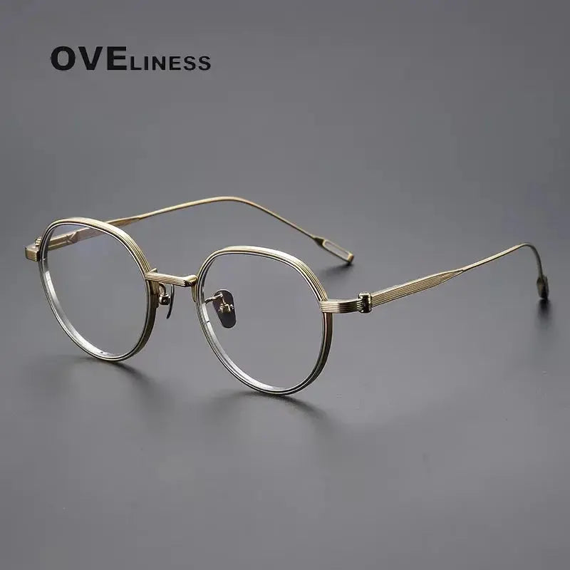 Unisex Oval Full Rim Titanium Flat Top Prescription Glasses 2261 — view 9 | Rx Spectacle