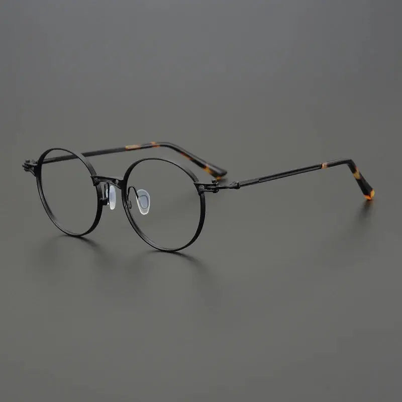 Men's Round Full Rim Titanium Oversized Prescription Glasses 75891 — view 6 | Rx Spectacle