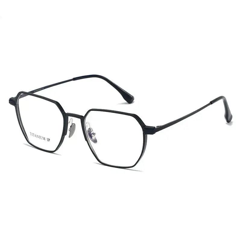 Unisex Polygon Full Rim Titanium Flat Top Prescription Glasses 920226 — view 7 | Rx Spectacle