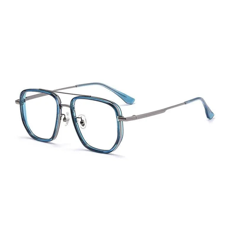 Men's Square Full Rim Titanium Prescription Glasses 2217yj — view 4 | Rx Spectacle