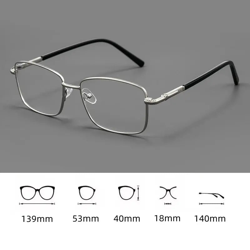 Women's Square Full Rim Alloy Reading Glasses 77021 — view 2 | Rx Spectacle
