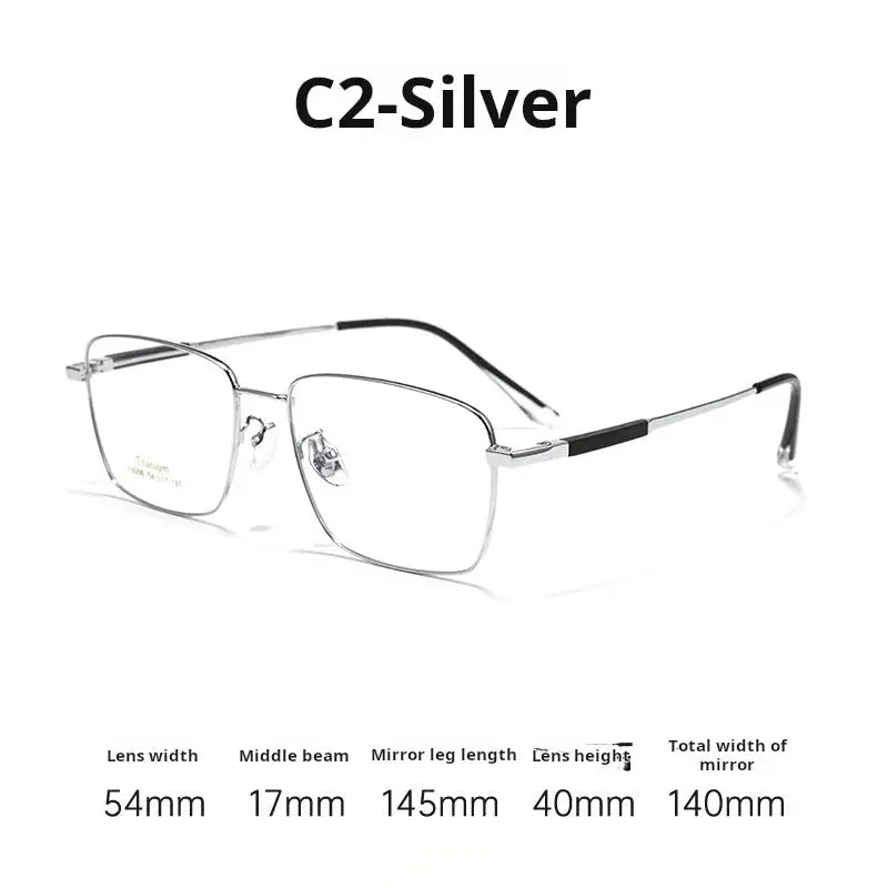 Unisex Square Full Rim Titanium Prescription Glasses 78006 — view 5 | Rx Spectacle