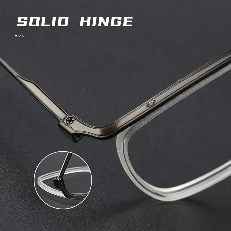 Men's Square Full Rim Titanium Oversized Prescription Glasses Dt106 — view 10 | Rx Spectacle