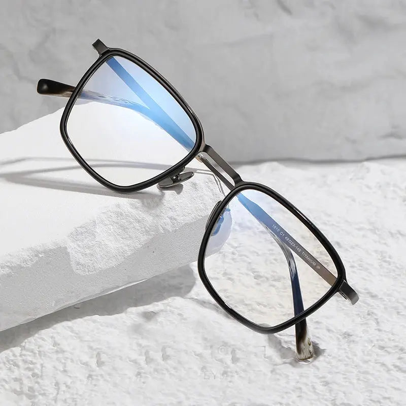 Unisex Square Full Rim Titanium Prescription Glasses 41810 — view 5 | Rx Spectacle