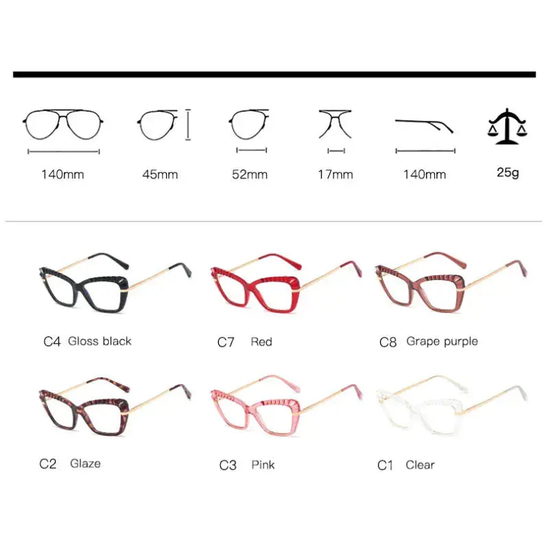 Women's Cat Eye Full Rim TR90 Prescription Glasses 95729 — view 2 | Rx Spectacle
