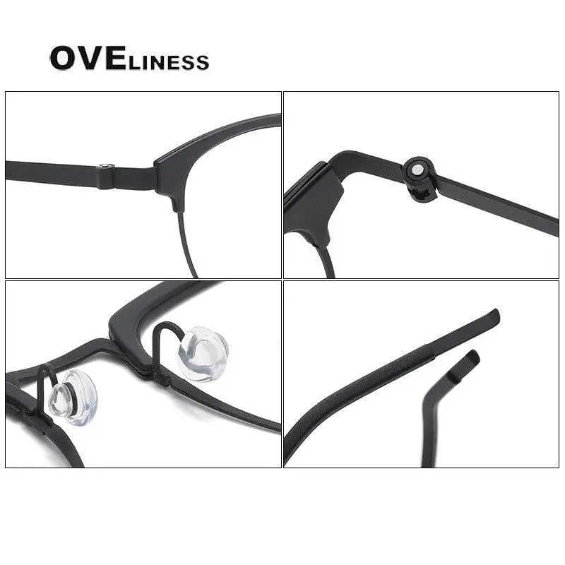 Unisex Square Full Rim Titanium Prescription Glasses 9849 — view 12 | Rx Spectacle