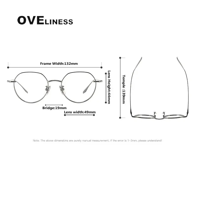 Women's Oval Full Rim Titanium Flat Top Prescription Glasses 369176 — view 2 | Rx Spectacle