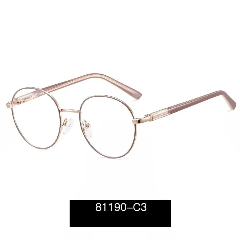 Unisex Round Full Rim Alloy Prescription Glasses 81190 — view 3 | Rx Spectacle