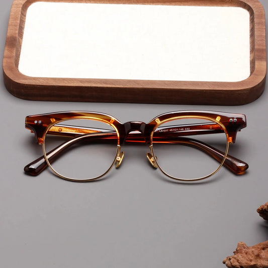 Unisex Square Full Rim Titanium Prescription Glasses 366711 — view 1 | Rx Spectacle