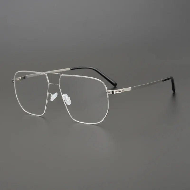 Women's Square Full Rim Stainless Steel Prescription Glasses 195136 — view 4 | Rx Spectacle