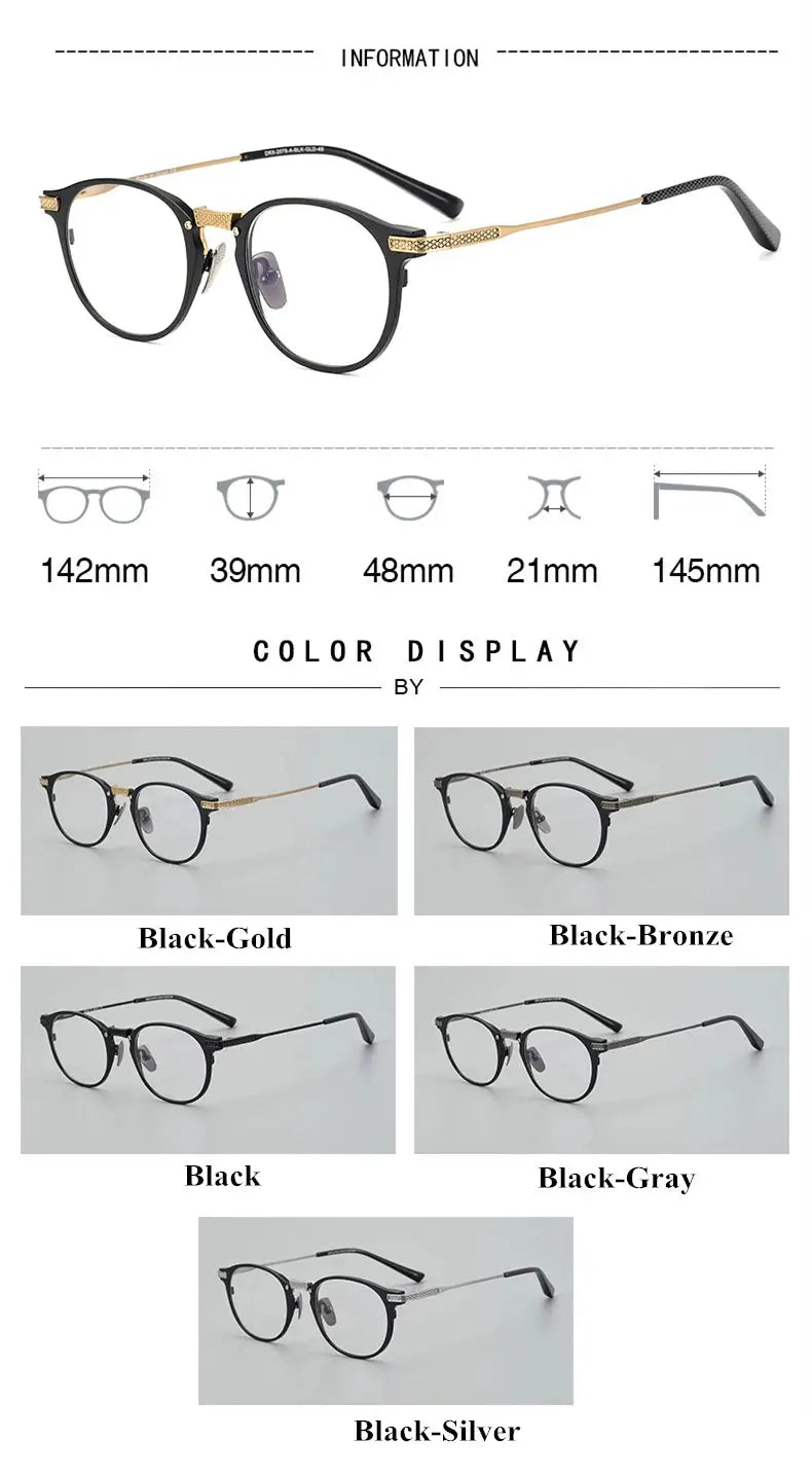 Unisex Oval Full Rim Titanium Prescription Glasses 92078 — view 2 | Rx Spectacle
