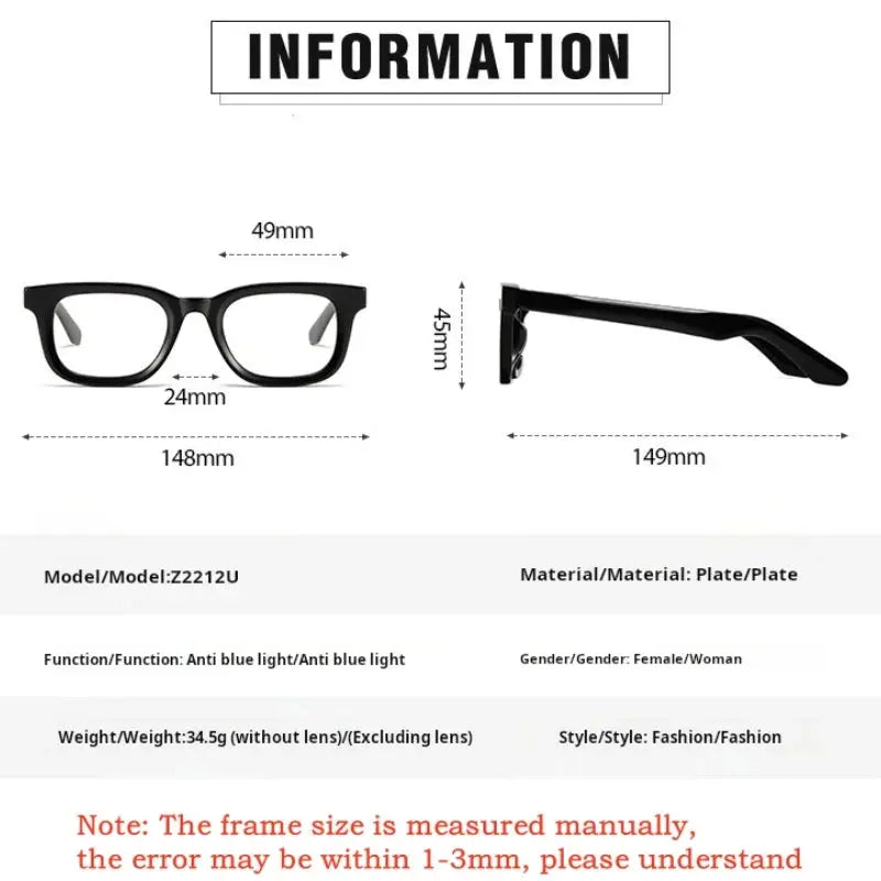 Unisex Square Full Rim Acetate Prescription Glasses 422127 — view 2 | Rx Spectacle