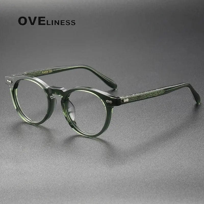 Unisex Round Full Rim Titanium Prescription Glasses 505 — view 6 | Rx Spectacle