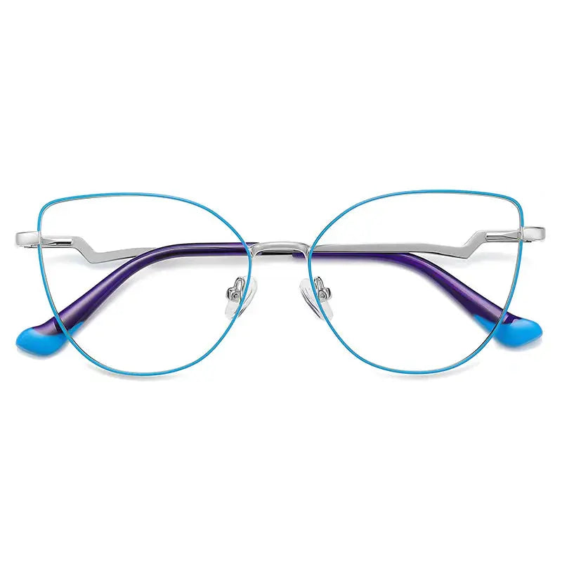 Women's Cat Eye Full Rim Alloy Prescription Glasses 53043 — view 7 | Rx Spectacle