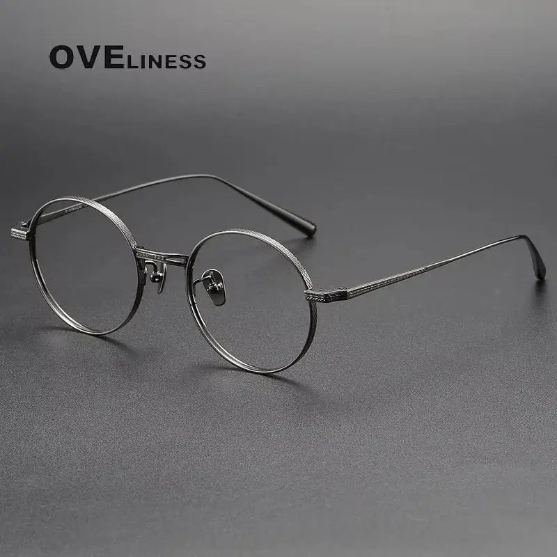Women's Round Full Rim Titanium Prescription Glasses 369026 — view 5 | Rx Spectacle