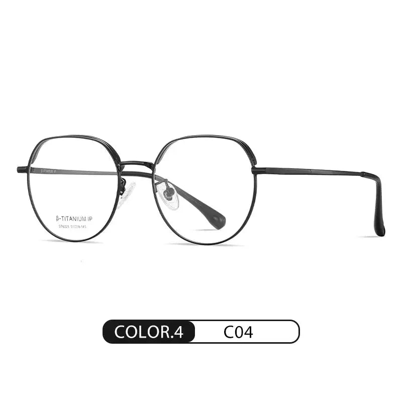 Women's Round Full Rim Titanium Flat Top Prescription Glasses 6225 — view 3 | Rx Spectacle