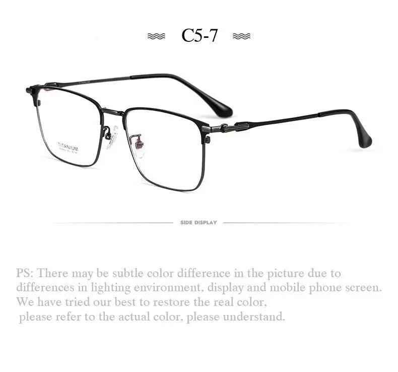 Men's Square Semi-Rimless Titanium Prescription Glasses Bv9002 — view 13 | Rx Spectacle