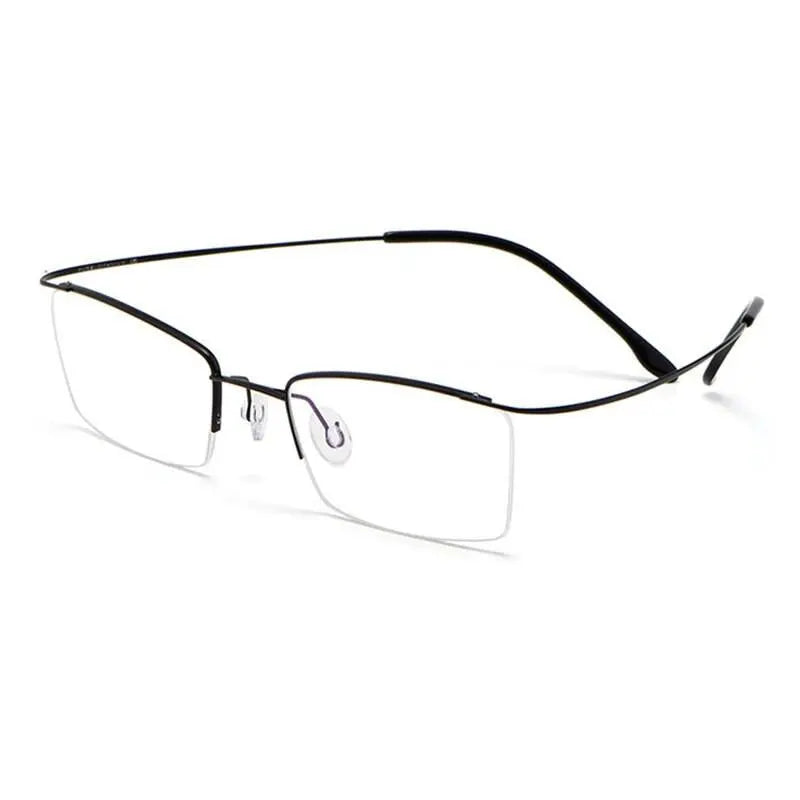 Men's Rectangular Semi-Rimless Titanium Prescription Glasses 30004 — view 8 | Rx Spectacle