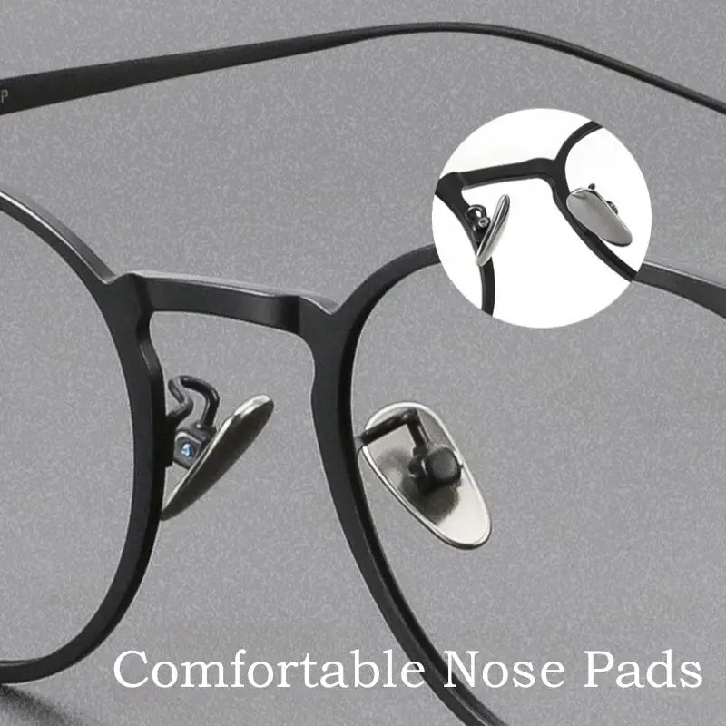 Unisex Round Full Rim Titanium Prescription Glasses Y0061 — view 4 | Rx Spectacle
