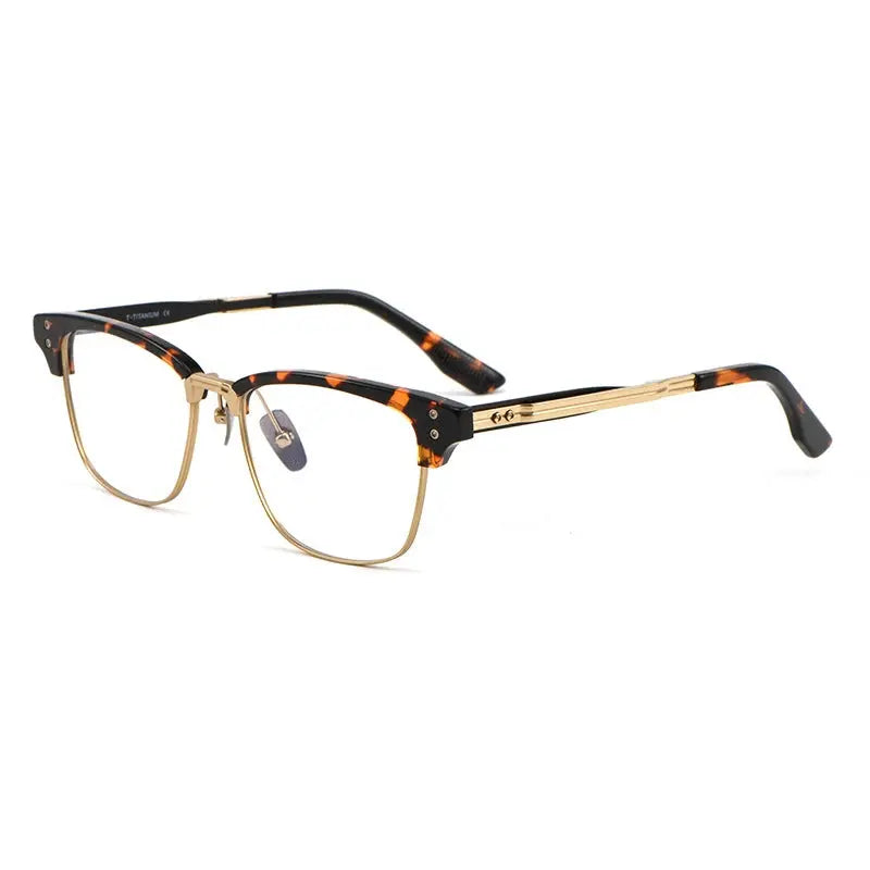 Men's Square Full Rim Titanium Oversized Prescription Glasses 499132 — view 5 | Rx Spectacle