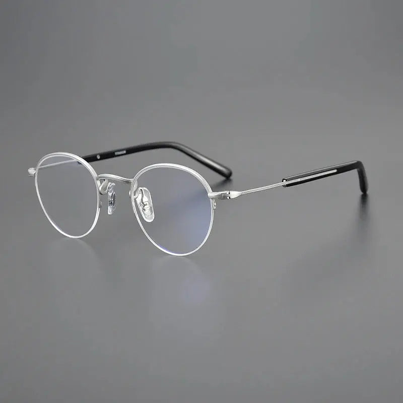 Unisex Oval Semi-Rimless Titanium Prescription Glasses 517110 — view 7 | Rx Spectacle