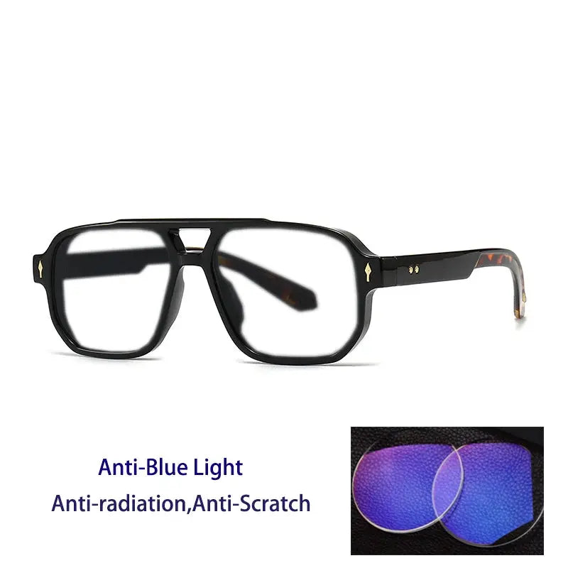 Unisex Square Full Rim TR90 Double Bridge Reading Glasses 76061 — view 4 | Rx Spectacle