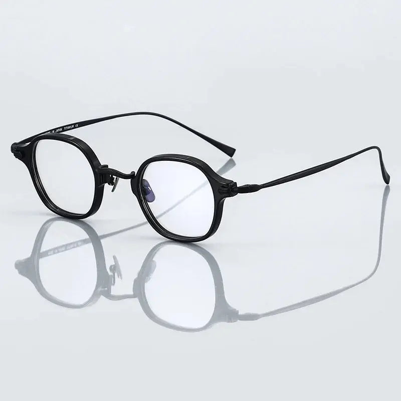 Unisex Square Full Rim Titanium Prescription Glasses 396183 — view 4 | Rx Spectacle