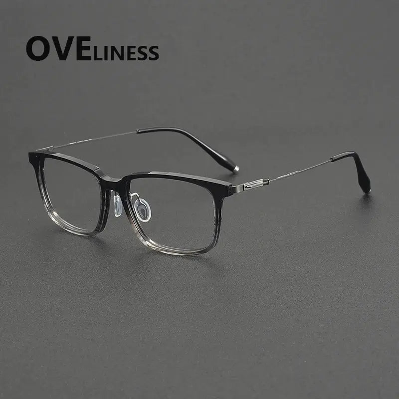 Unisex Square Full Rim Titanium Prescription Glasses 202510 — view 6 | Rx Spectacle