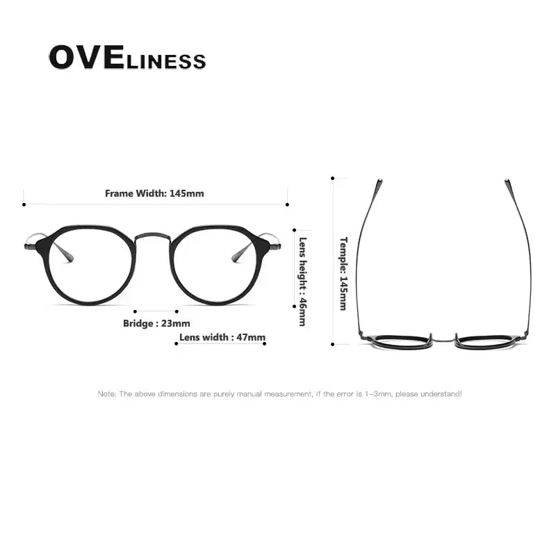 Unisex Round Full Rim Titanium Prescription Glasses 14113 — view 3 | Rx Spectacle