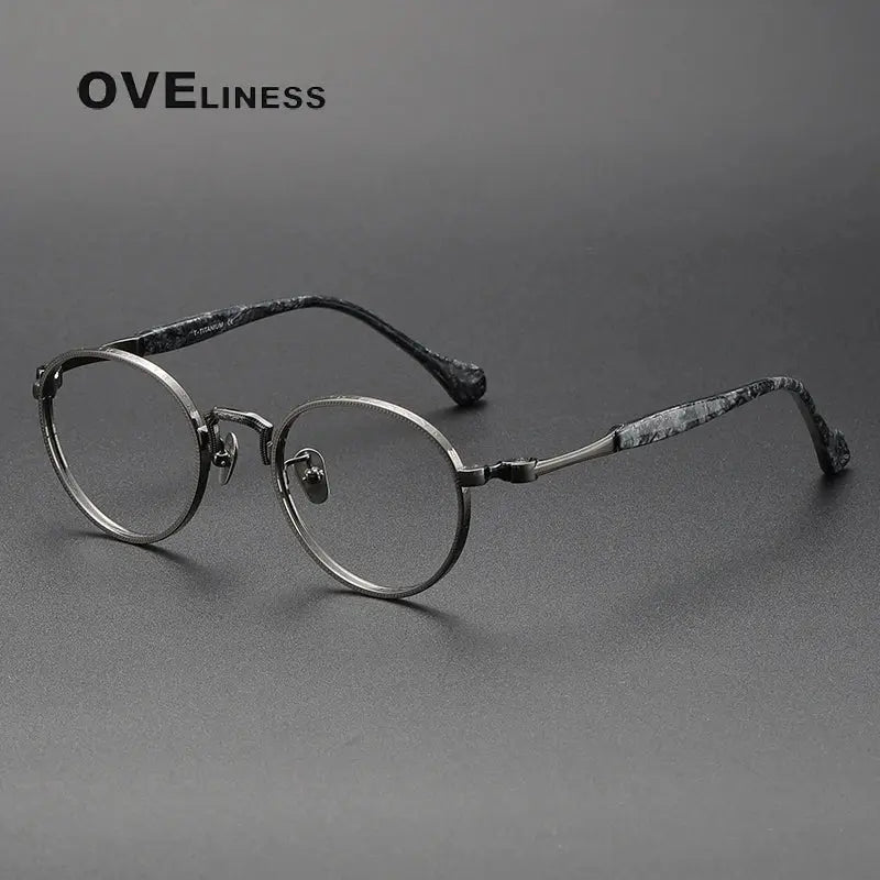Women's Round Full Rim Titanium Prescription Glasses 80867 — view 5 | Rx Spectacle
