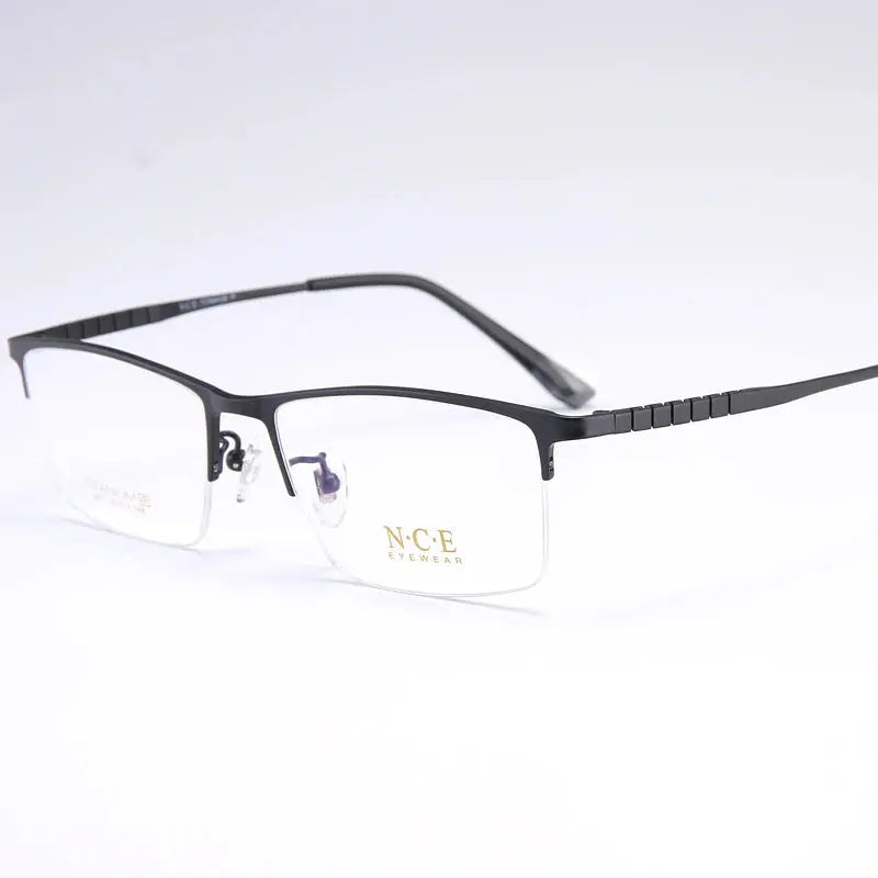 Men's Square Semi-Rimless Titanium Prescription Glasses 65011 — view 5 | Rx Spectacle