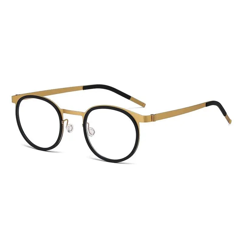 Unisex Round Full Rim Titanium Prescription Glasses 9704 — view 4 | Rx Spectacle