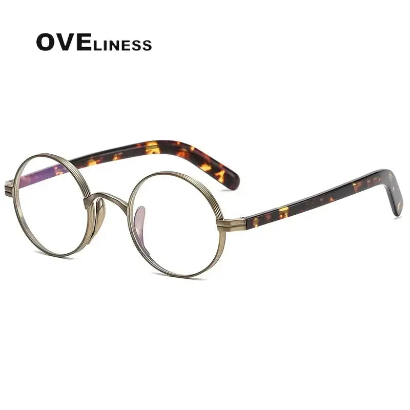 Women's Round Full Rim Titanium Prescription Glasses 91101 — view 3 | Rx Spectacle