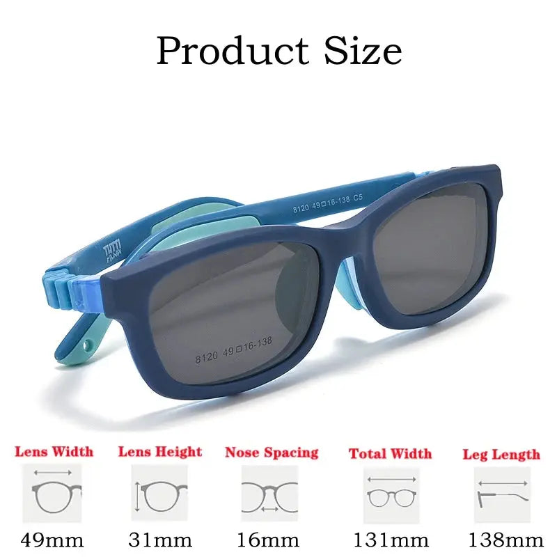 Unisex Square Full Rim Ultem Clip-On Prescription Glasses Y8120 — view 2 | Rx Spectacle