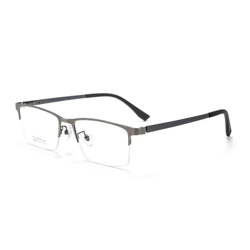 Men's Square Semi-Rimless Alloy Prescription Glasses 636809 — view 3 | Rx Spectacle