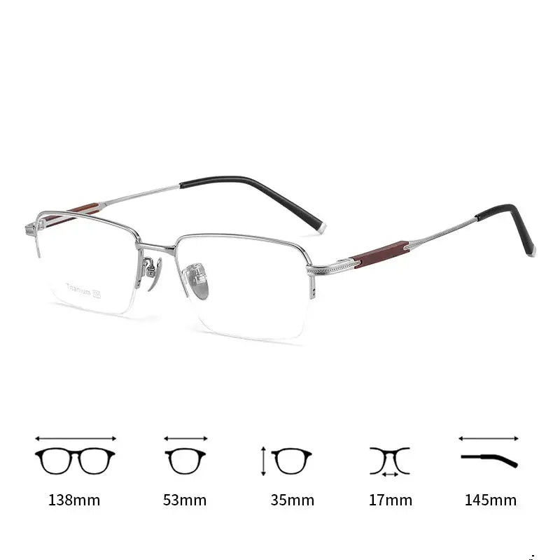 Women's Oval Semi-Rimless Titanium Prescription Glasses 618226 — view 6 | Rx Spectacle