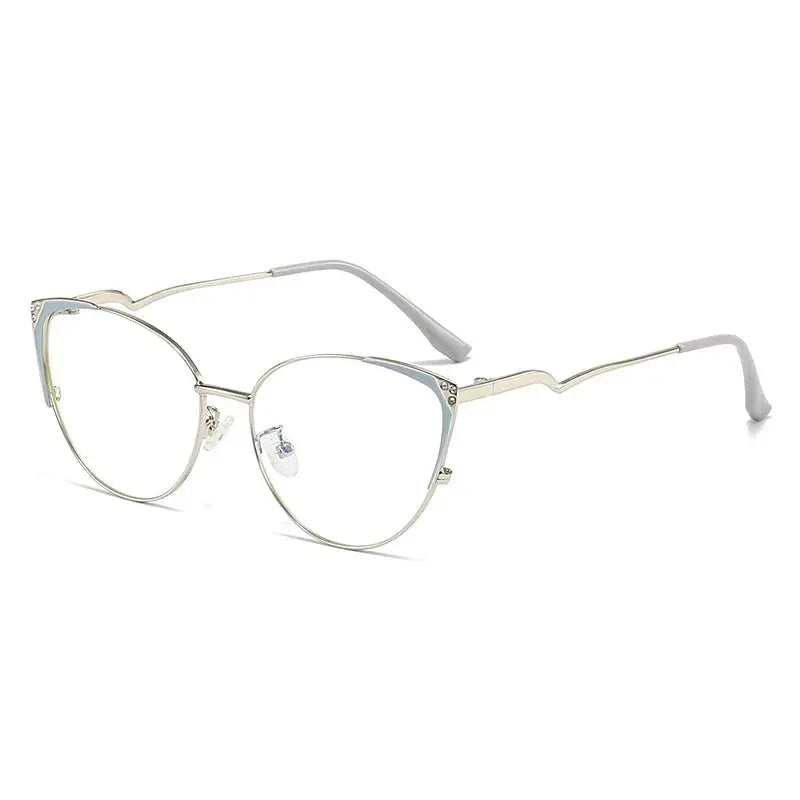 Women's Cat Eye Full Rim Alloy Prescription Glasses 95189 — view 8 | Rx Spectacle