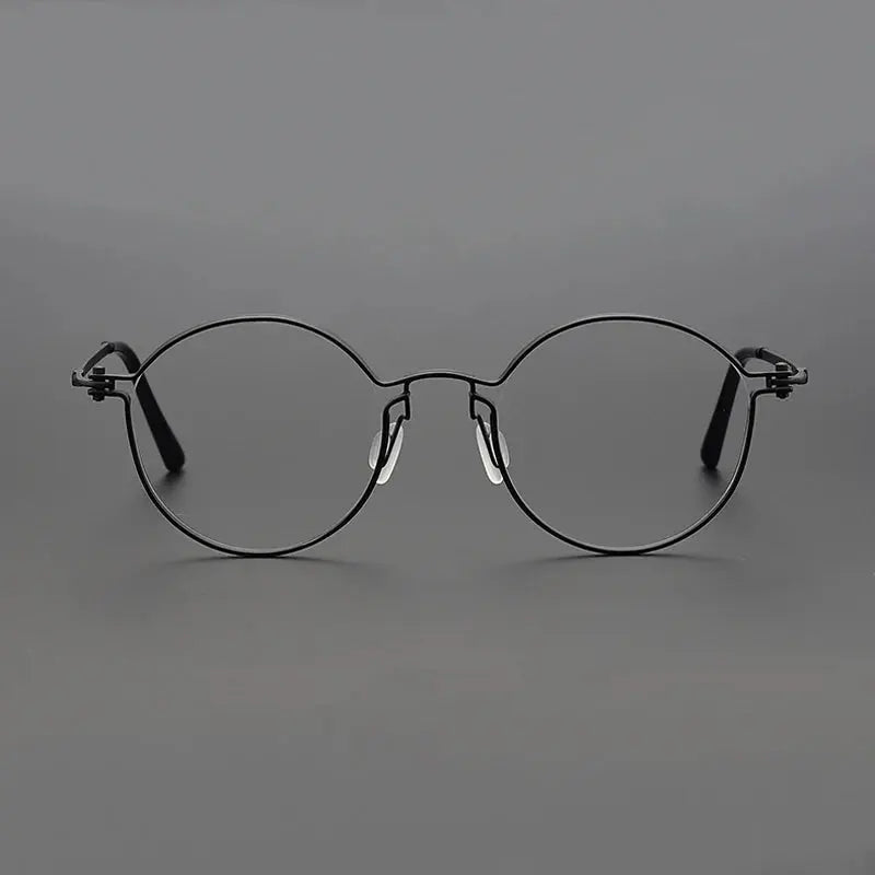Unisex Round Full Rim Titanium Prescription Glasses Tv002 — view 2 | Rx Spectacle