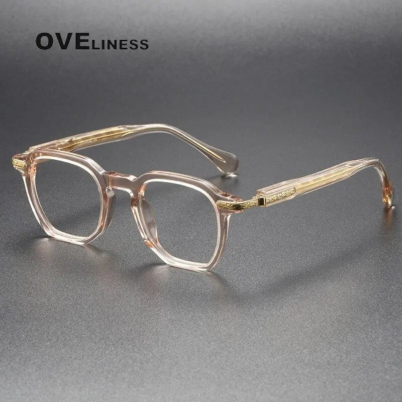 Unisex Square Full Rim Titanium Prescription Glasses 80855 — view 5 | Rx Spectacle
