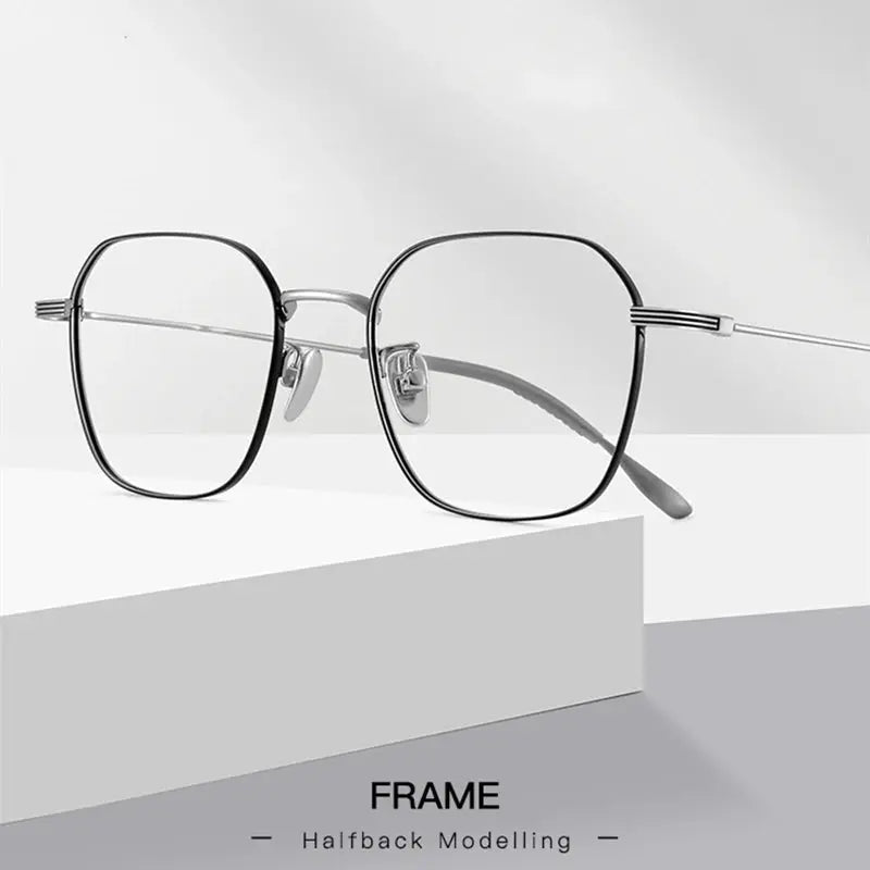 Women's Square Full Rim Titanium Prescription Glasses 214900 — view 1 | Rx Spectacle