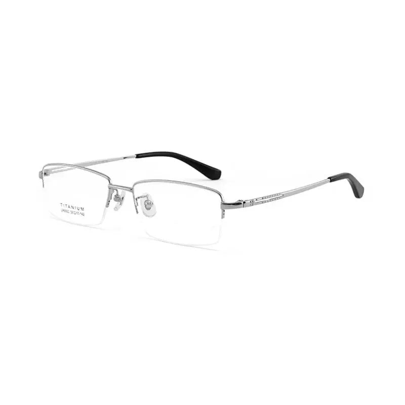 Men's Polygon Semi-Rimless Titanium Prescription Glasses 98953 — view 4 | Rx Spectacle