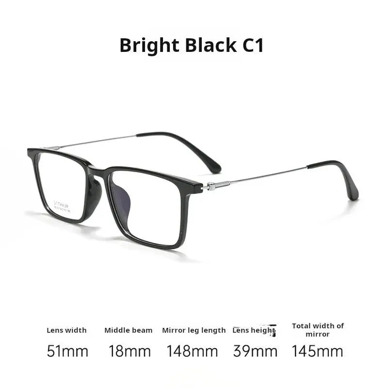 Unisex Square Full Rim Titanium Prescription Glasses 78518 — view 4 | Rx Spectacle